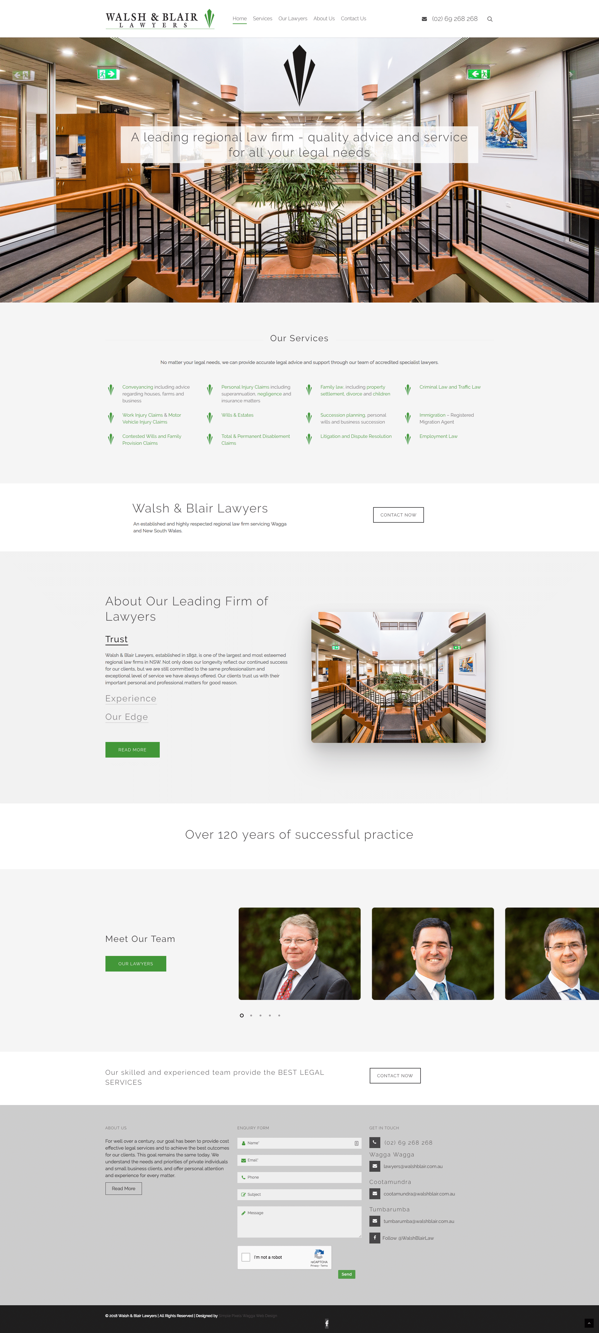 walsh and blair website design